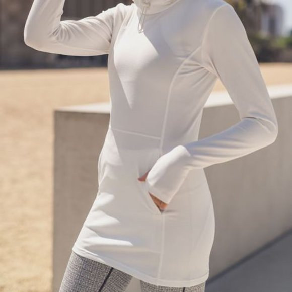 Active Hoodie Longline Pullover with Drawstring - Picture 6 of 8